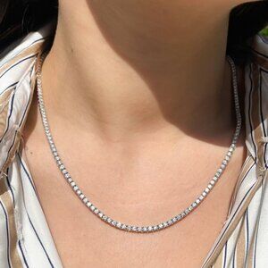 9.00Ct Lab Grown Diamond Tennis Necklace in 14k White Gold for $4050